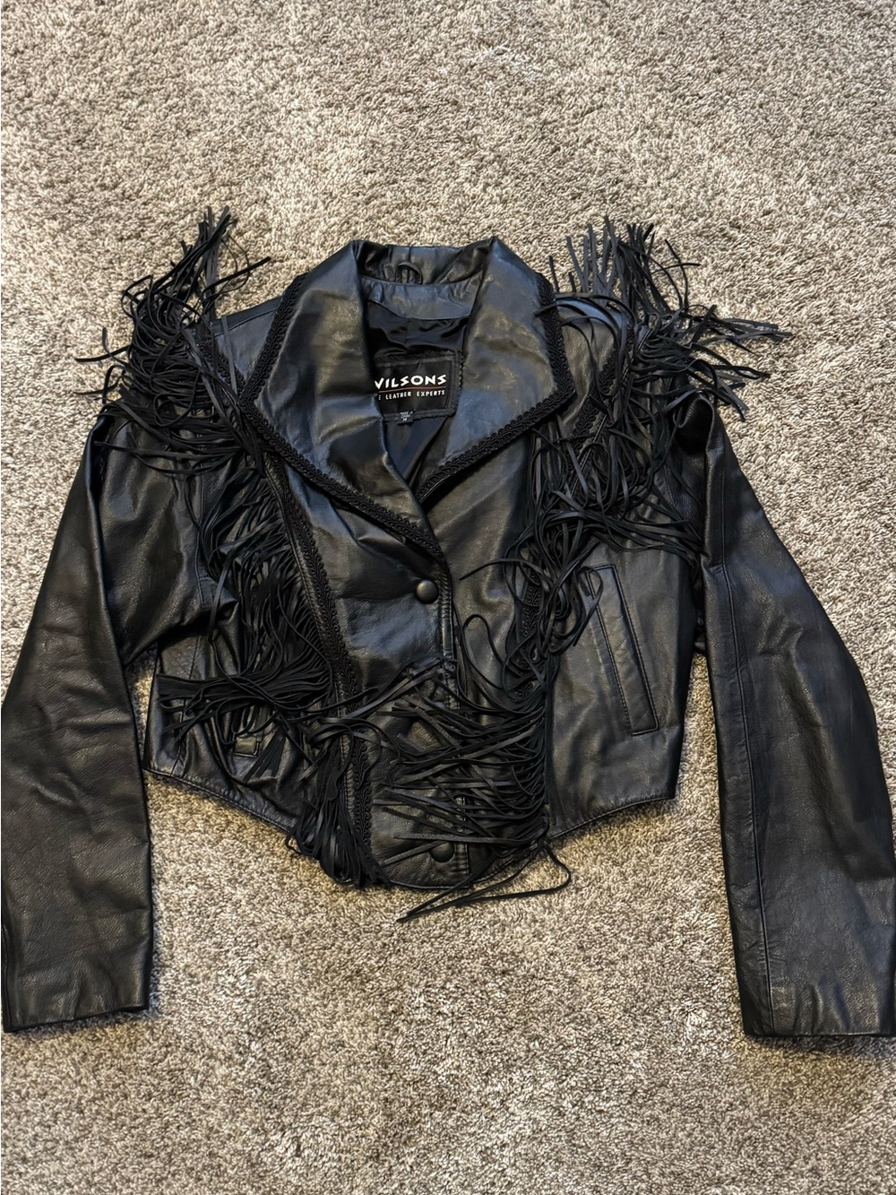 Vintage 80s Wilson’s Black Leather Circa Western Biker Jacket Women’s Medium